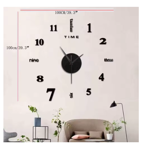 Diy Wall Mute Clock 3D Mirror