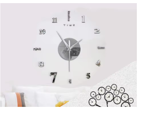 Diy Wall Mute Clock 3D Mirror