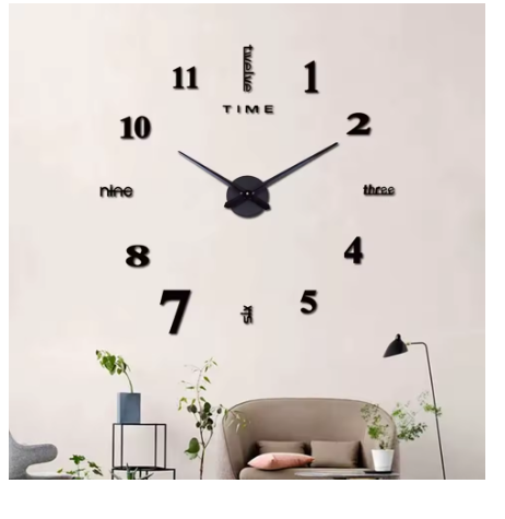 Diy Wall Mute Clock 3D Mirror