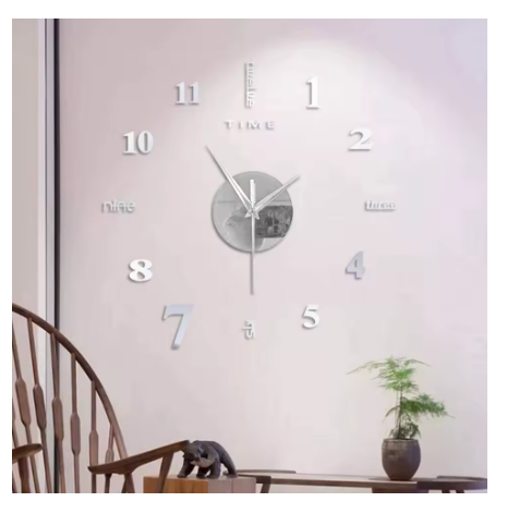 Diy Wall Mute Clock 3D Mirror