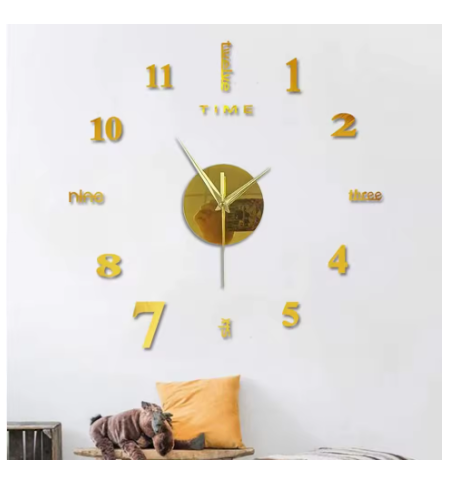 Diy Wall Mute Clock 3D Mirror