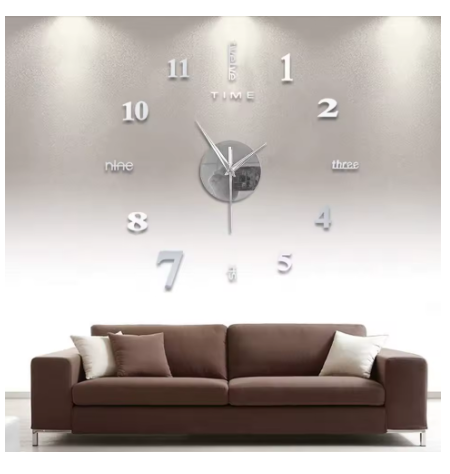 Diy Wall Mute Clock 3D Mirror